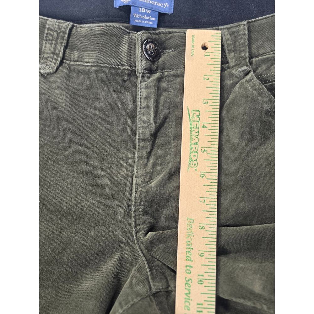 Democracy Ab Solution Pants Olive Green Straight Tummy Control Shaping Stretch - Picture 7 of 9